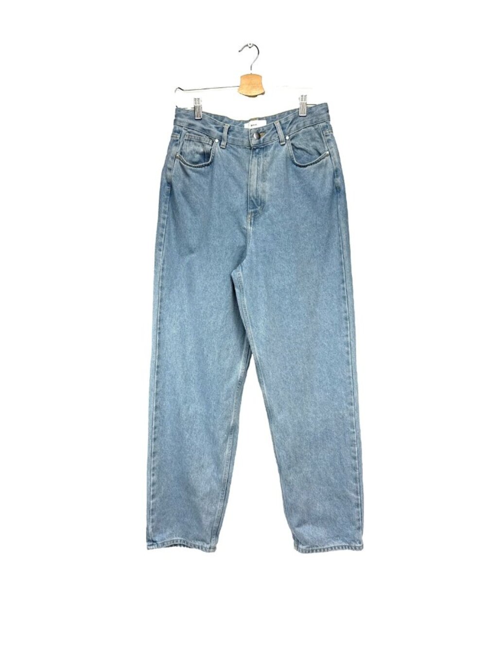KOTN Denim High Rise Relaxed Boyfriend Fit Blue Light Wash Jeans Size 8
